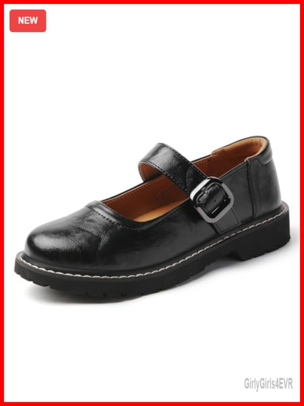 Mary Jane Platform Oxfords with Adjustable Buckle Strap, Soft Faux Leather,